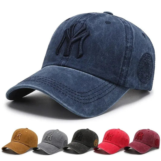 Soft Top Washed Distressed Baseball Cap Fashion Casual Men's