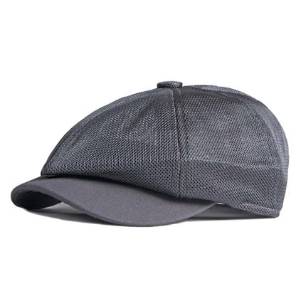 Solid Color Mesh British Beret Hollow-Out