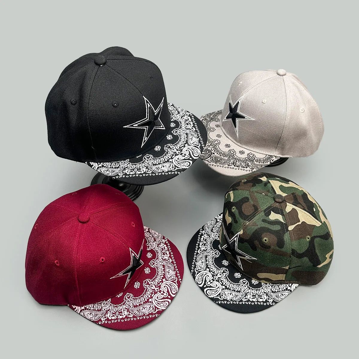Hip-hop Pentagram Embroidery Baseball Hats Men Women