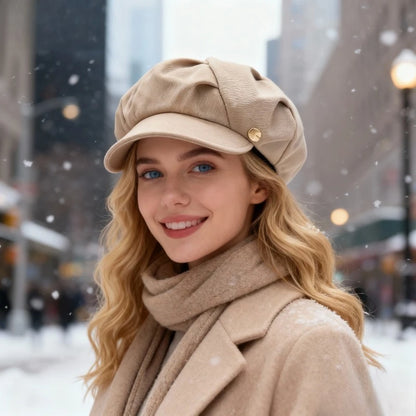 Winter Warm Women’s Beret Cap Windproof Insulation Blend Retro