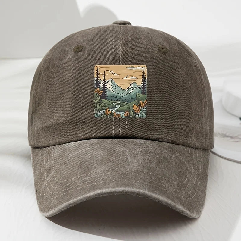 Baseball Cap, Landscape Print, Retro Men's and Women's