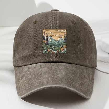 Baseball Cap, Landscape Print, Retro Men's and Women's