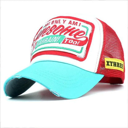 Spring And Summer Mesh Embroidery Letter Awesome Baseball Cap Women's