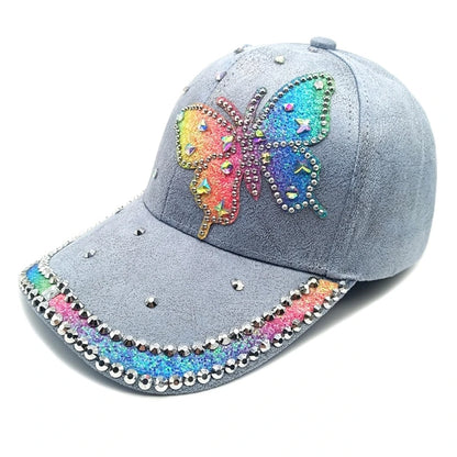 2000s Butterfly Pattern Baseball Cap Long Brims Sun Hat