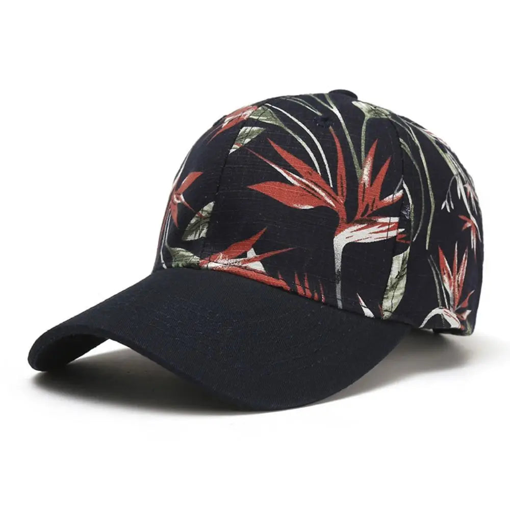New Flower Print Sunscreen Hat Adjustable