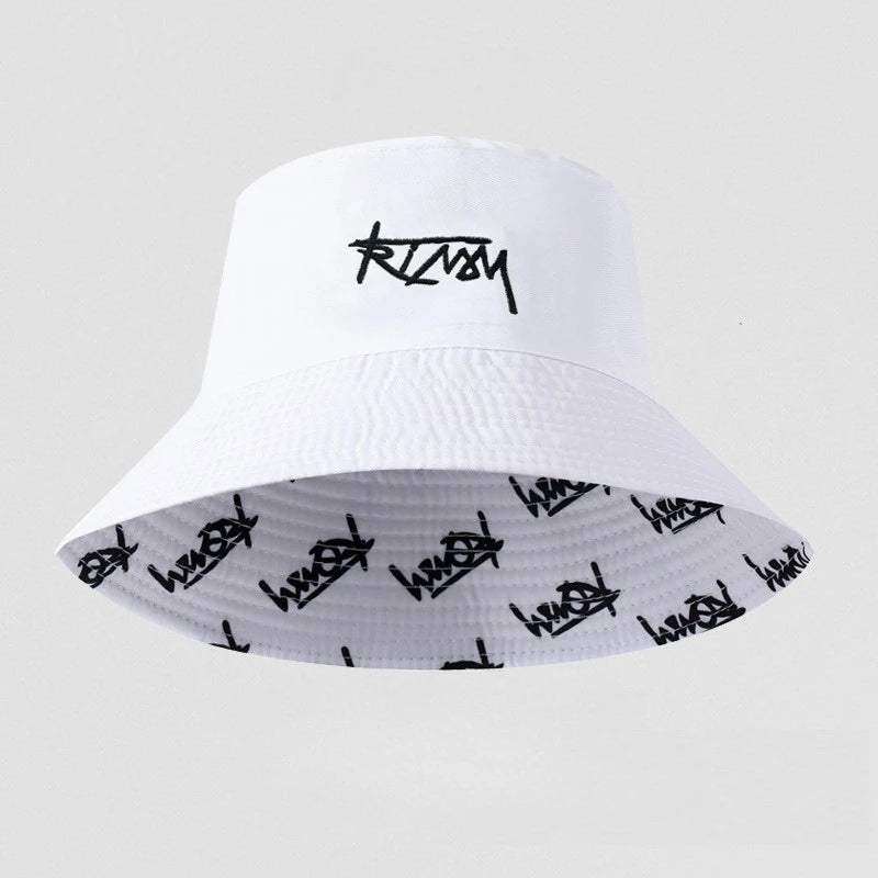Summer Big Head Letter Bucket Hat For Men Women Korean Fisherman Hat