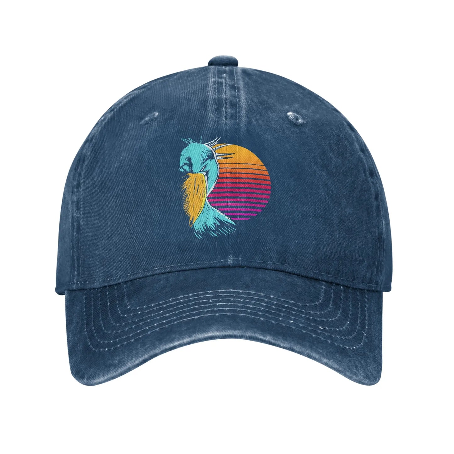 Spring Retro Sunset Shoebill Stork Shoe Bill Bird Baseball Cap
