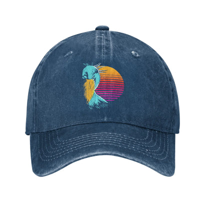 Spring Retro Sunset Shoebill Stork Shoe Bill Bird Baseball Cap