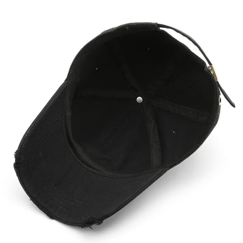 Women's Personalized Retro Washed Distressed Solid Color Flat Cap
