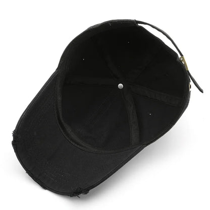 Women's Personalized Retro Washed Distressed Solid Color Flat Cap