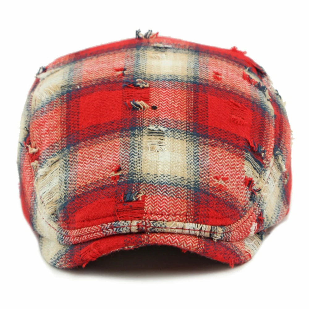 Men Women Vintage Artist Painter Plaid Beret Hat
