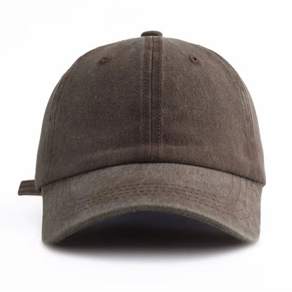 1pc Solid Color Washed Baseball Cap For Adults,  Minimalist Retro Style Casual Soft