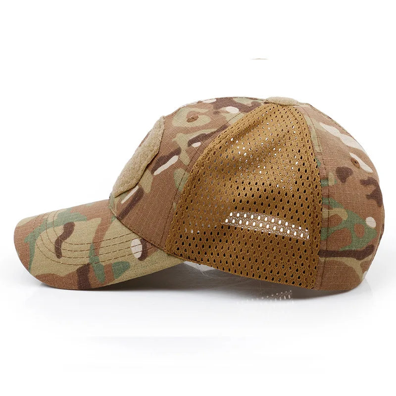 2024 New Summer Camouflage Skull Baseball Mesh Cap