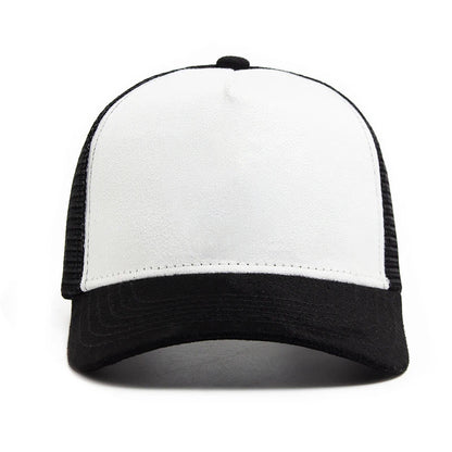 New Summer Suede Trucker Hat Men Mesh Baseball Cap