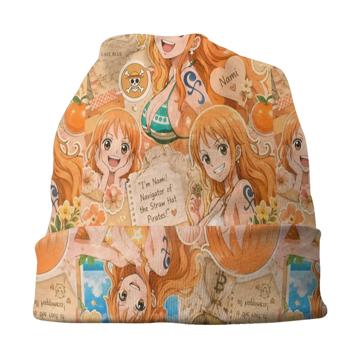 Nami Anime Comic Bonnet Hats  Hip Hop Knit Hat For Women Men