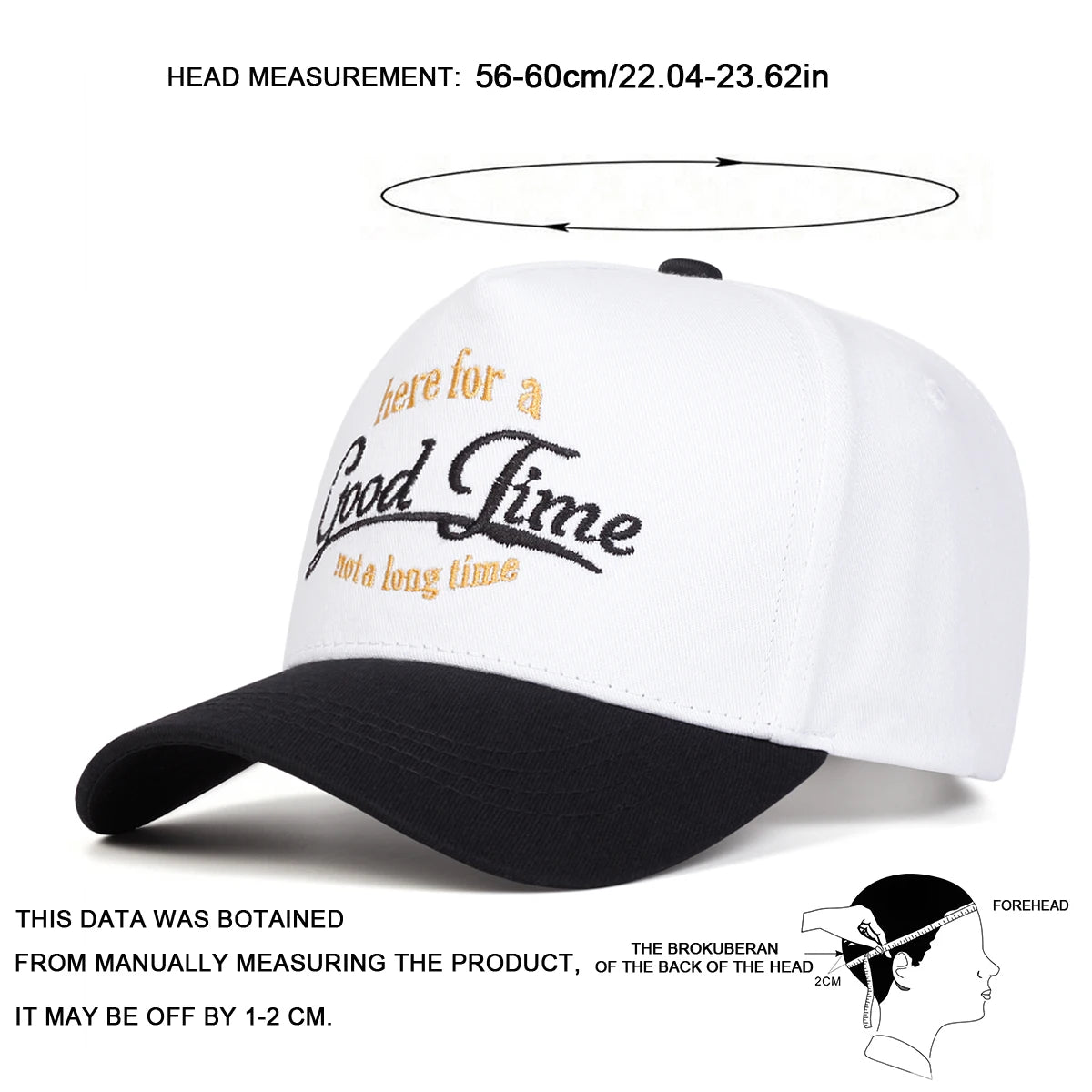Unisex Good Time Letter Embroidery Baseball Caps Spring and Autumn