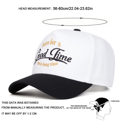 Unisex Good Time Letter Embroidery Baseball Caps Spring and Autumn