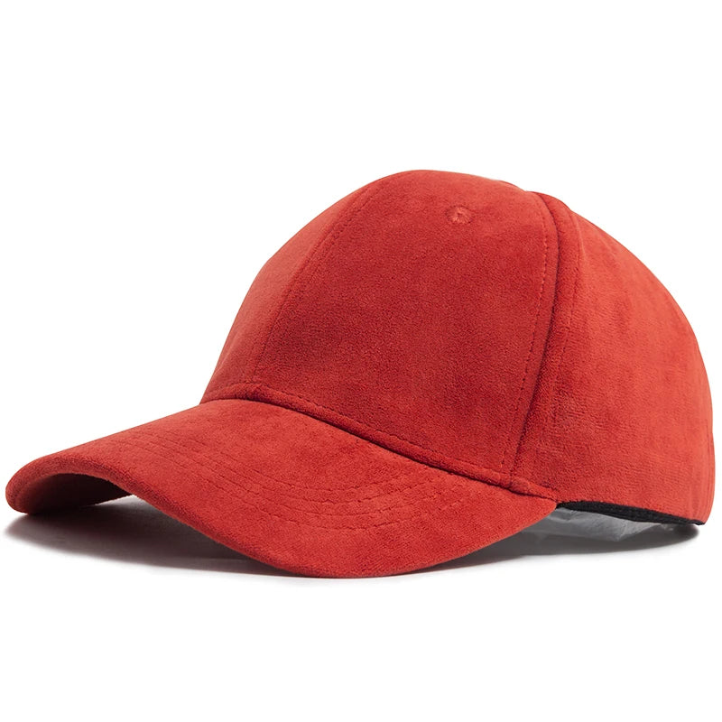 Women Suede Baseball Caps Autumn Winter Solid Fashion Men Hip Hop Cap