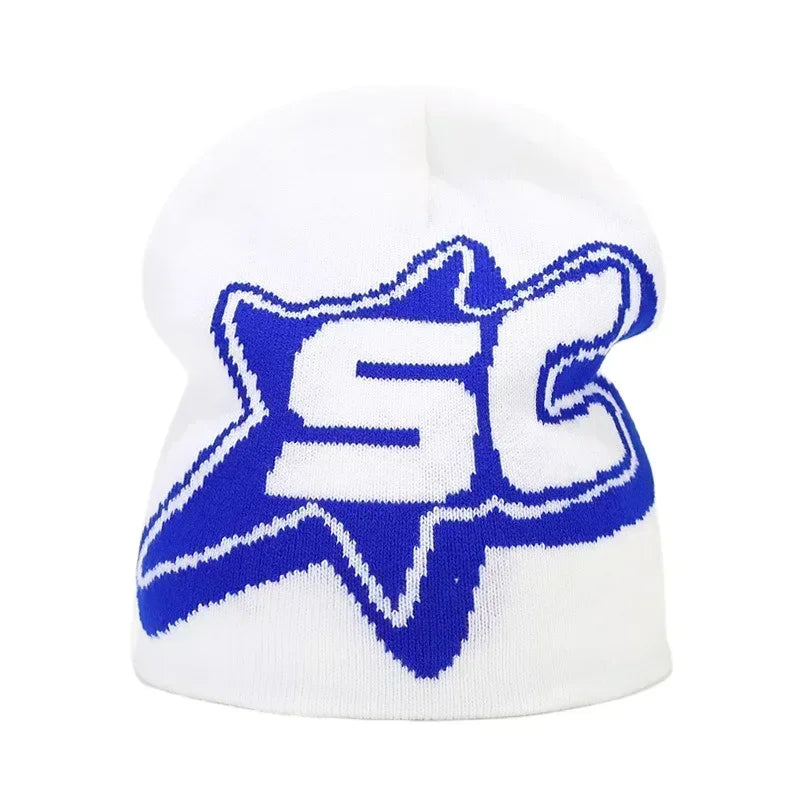Y2K Letter Knitted Winter Autumn Beanie Cap Men Women
