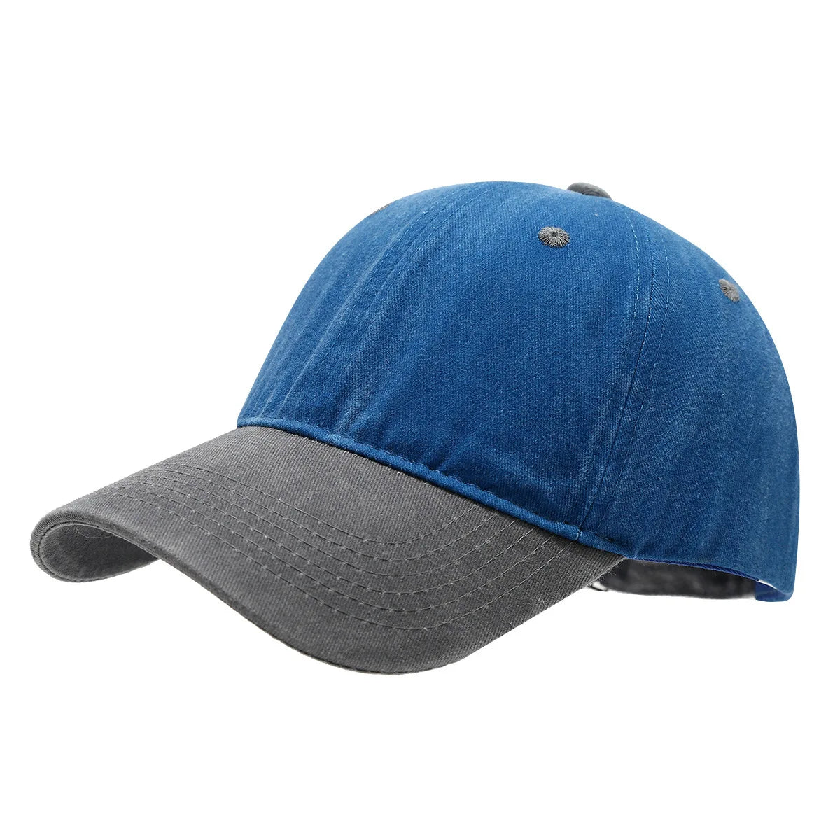 Washed Denim Spliced Baseball Caps Men's And Women's Vintage