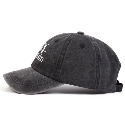 Unisex Captain/First Mate Letter Embroidery Wash Baseball Caps Spring and Autumn