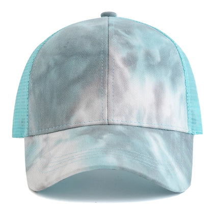 Women Ponytail Cap Tie Dyeing Design Baseball Cap Female