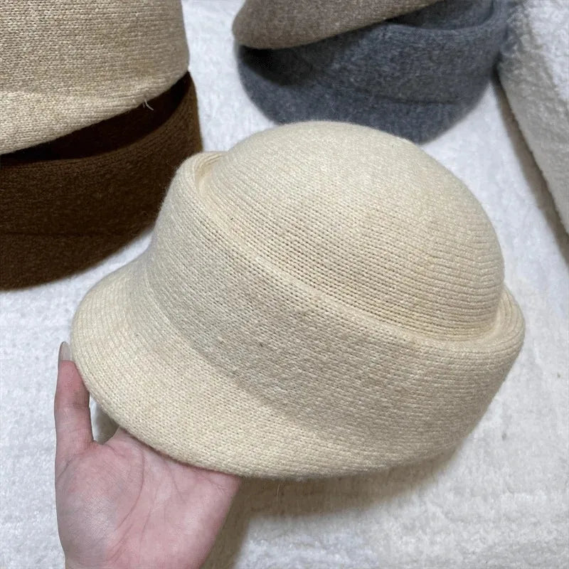 New Ladies Keep Warm Fedoras Hat Winter Knitted Equestrian Hat For Women's British