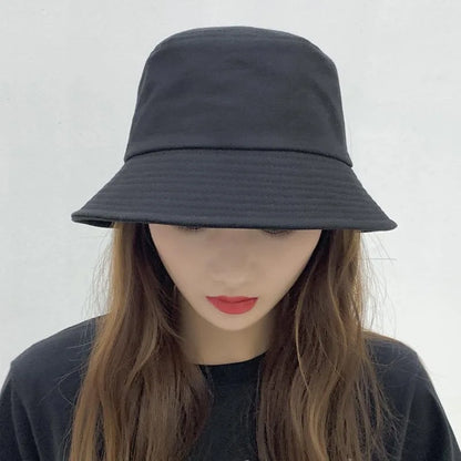Fashion Bucket Hats Solid Panama Sunscreen Fisherman Cap Outdoor Beach Sun Cap Hat For Women Men