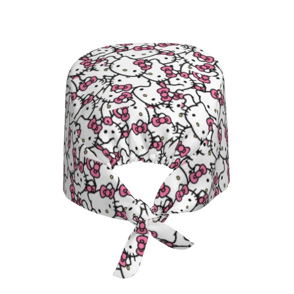 Custom Hello Kitty Medical Staff Scrubs Hat Women Men Cartoon Chara For Chef Hat