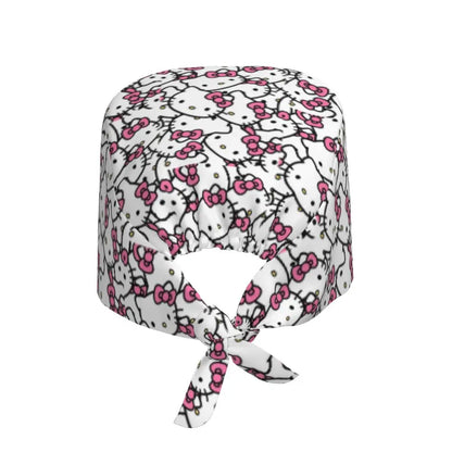 Custom Hello Kitty Medical Staff Scrubs Hat Women Men Cartoon Chara For Chef Hat
