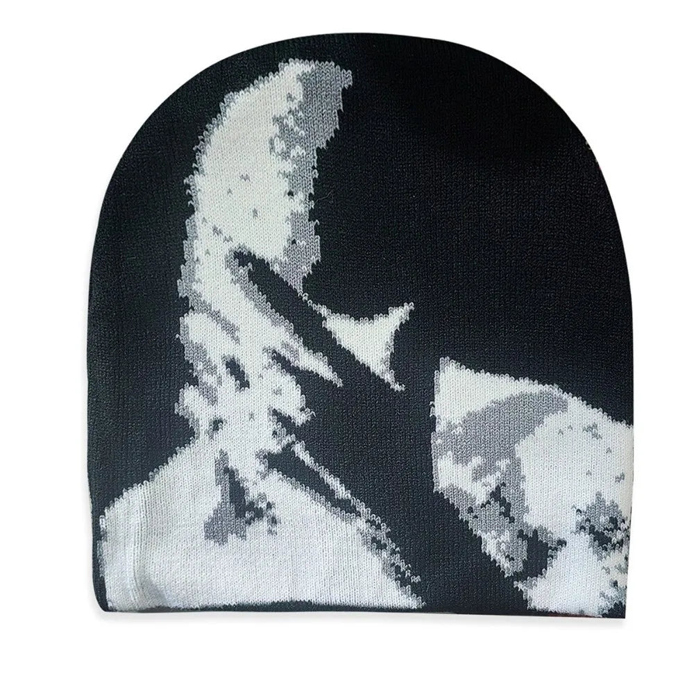 Fashion Printing Knitting Cap Hat Y2k Fiber Cold Cap Keep Warm Couple Warm Hats Outdoor