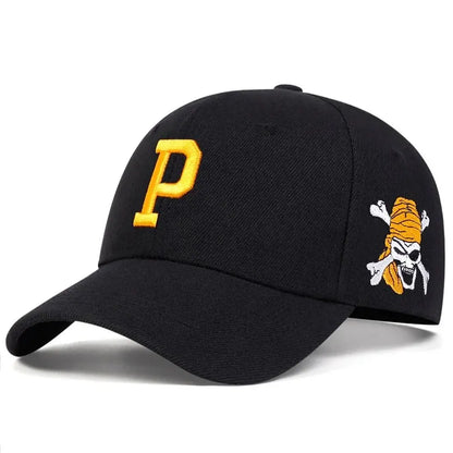 P Letter Side Pirate Embroidery Baseball Cap Men Women Spring Summer