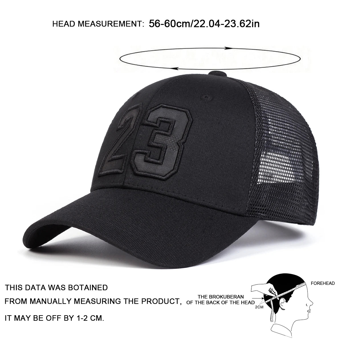 Unisex 23 Embroidery Baseball Net Caps Hip Hop Cap Spring Summer