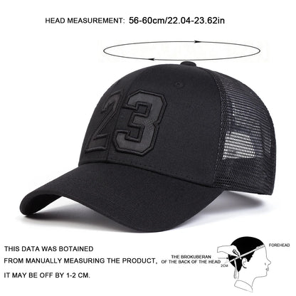 Unisex 23 Embroidery Baseball Net Caps Hip Hop Cap Spring Summer