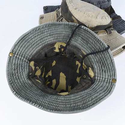 Outdoor Camo Bucket Hat Women Men Summer