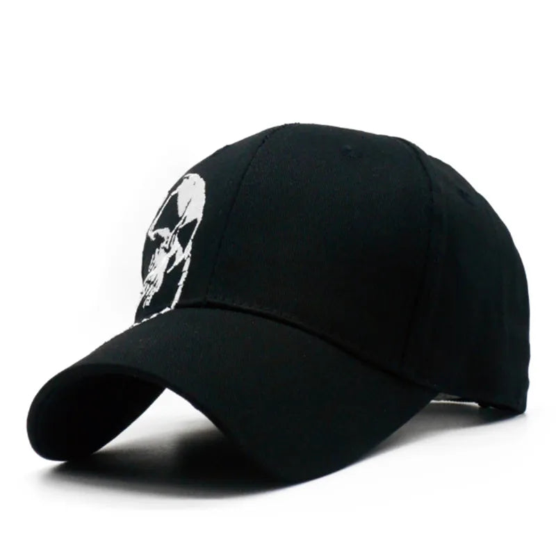 Embroidered Skull Cap For Men Cotton Sports Baseball Caps Fashion Black Pattern