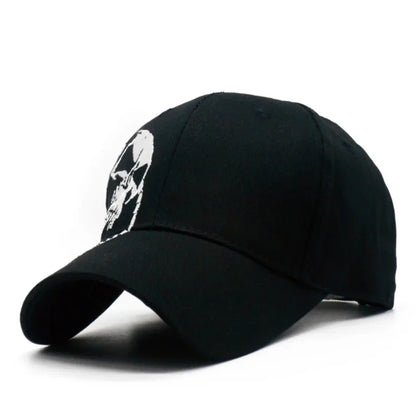 Embroidered Skull Cap For Men Cotton Sports Baseball Caps Fashion Black Pattern