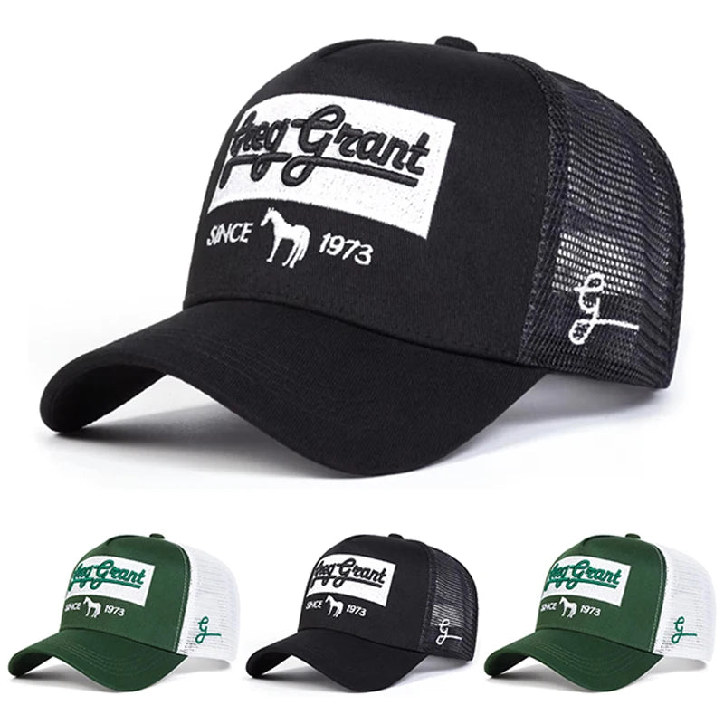 Fashion Mesh Hat Since 1973 Horse Embroidered Baseball Hat Street Hip Hop