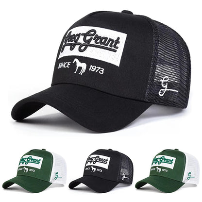 Fashion Mesh Hat Since 1973 Horse Embroidered Baseball Hat Street Hip Hop