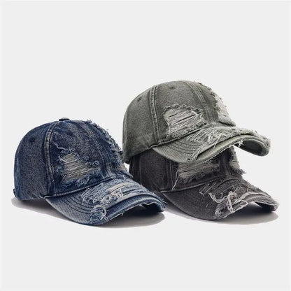 Sunproof Peaked Hat Outdoor Hat Fashion Ripped Baseball Hat