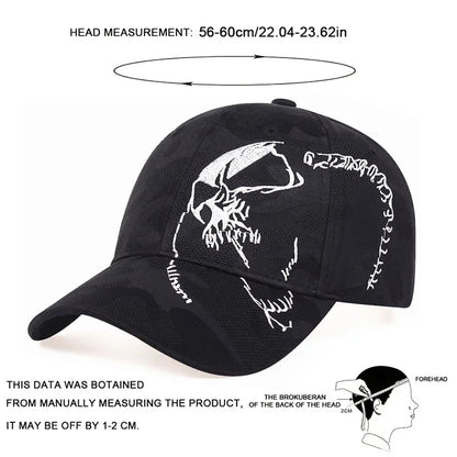 Unisex Skeleton Embroidery Baseball Caps Outdoor