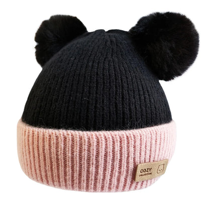 Cozy Winter Baby Hat Soft Cartoon Mouse Head Hat For Girls Boys Kids Outdoor