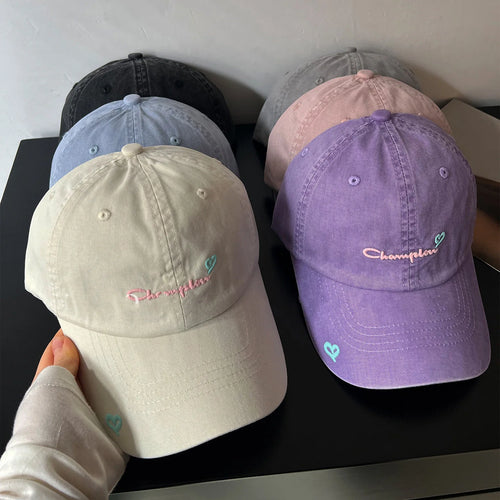 1pc Korean Style Letter Embroidered Baseball Caps for Women Men Summer