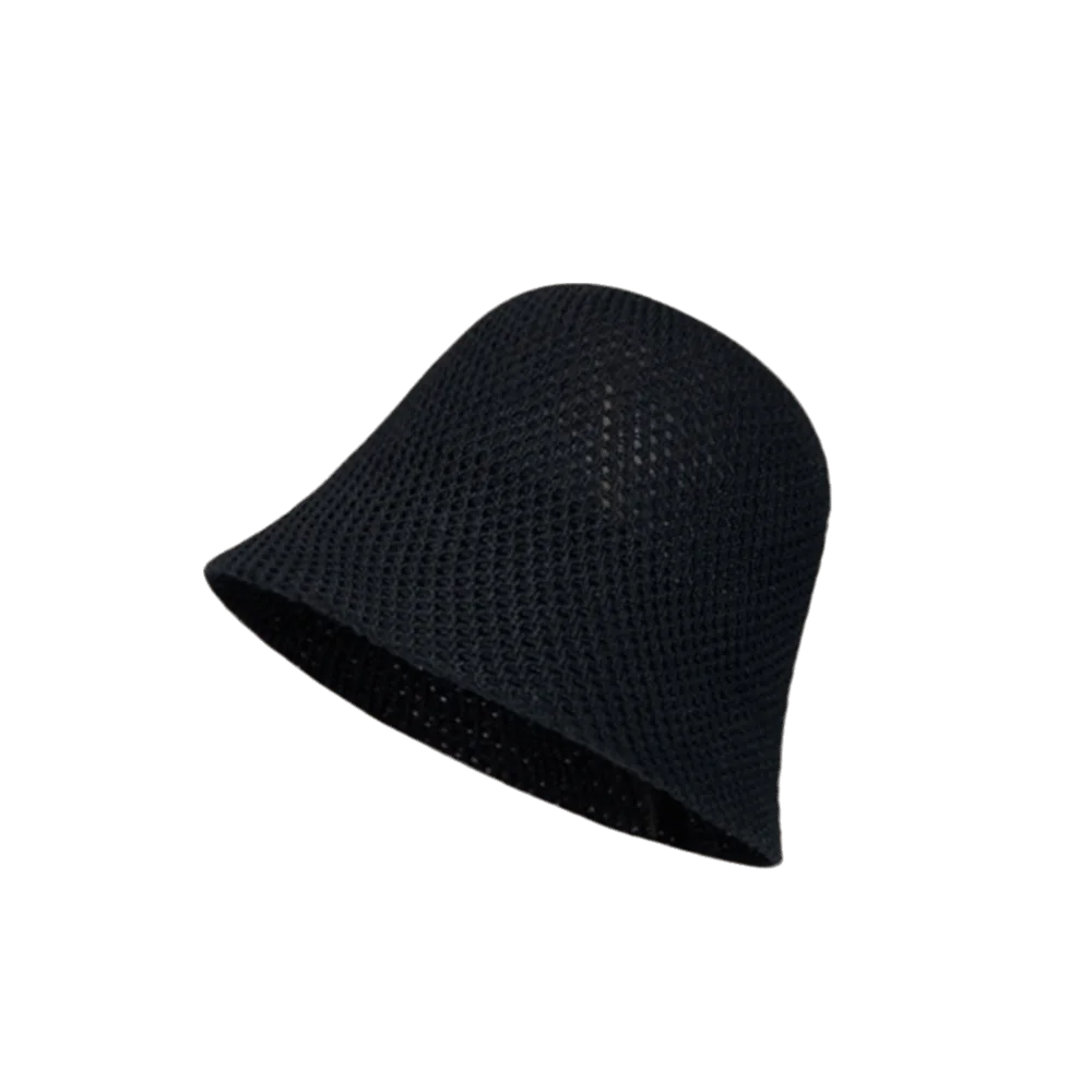 Retro Wide Brim Hollow Fisherman Cap Breathable Solid Colo
