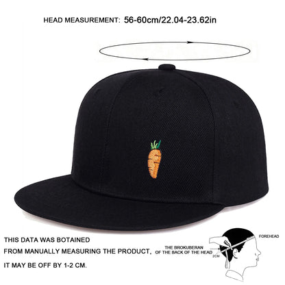 Unisex Carrot Embroidery HipHop Hats Fashion Spring Autumn Outdoor Adjustable Casual Baseball Caps Sunscreen Hat