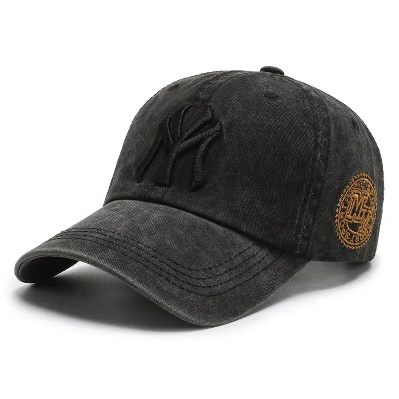 Soft Top Washed Distressed Baseball Cap Fashion Casual Men's