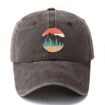 Mountain Sunset Printed Baseball Hat for Men and Women Suitable for Camping, Hiking, Leisure