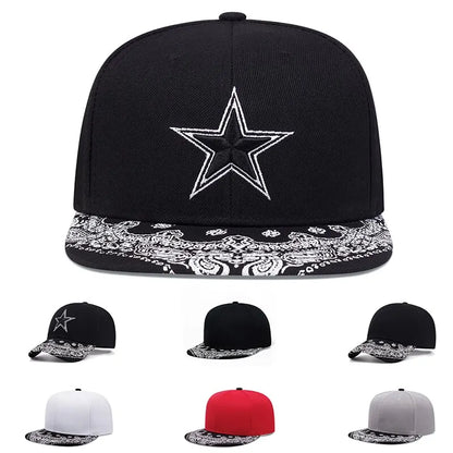 Fashion Embroidery Mens Womens Summer Snapback Cap Cashew Pattern Snapback Hip Hop