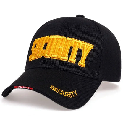 Unisex Security Letter Embroidery Baseball Caps Spring and Autumn
