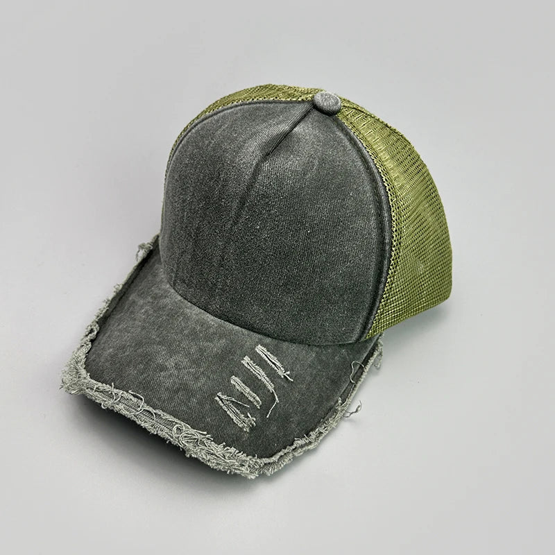 Mesh Solid Rotten Edged Baseball Hats